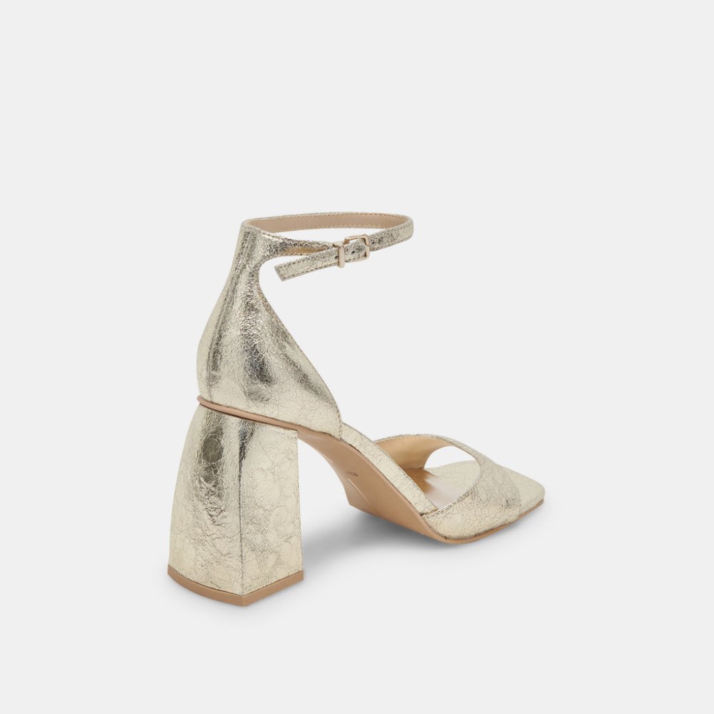 Dolce Vita Janey Heels Platinum Distressed Leather