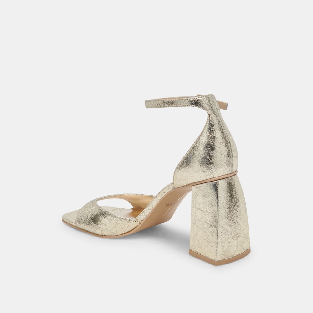 Dolce Vita Janey Heels Platinum Distressed Leather