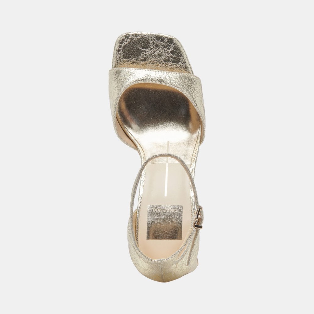 Dolce Vita Janey Heels Platinum Distressed Leather