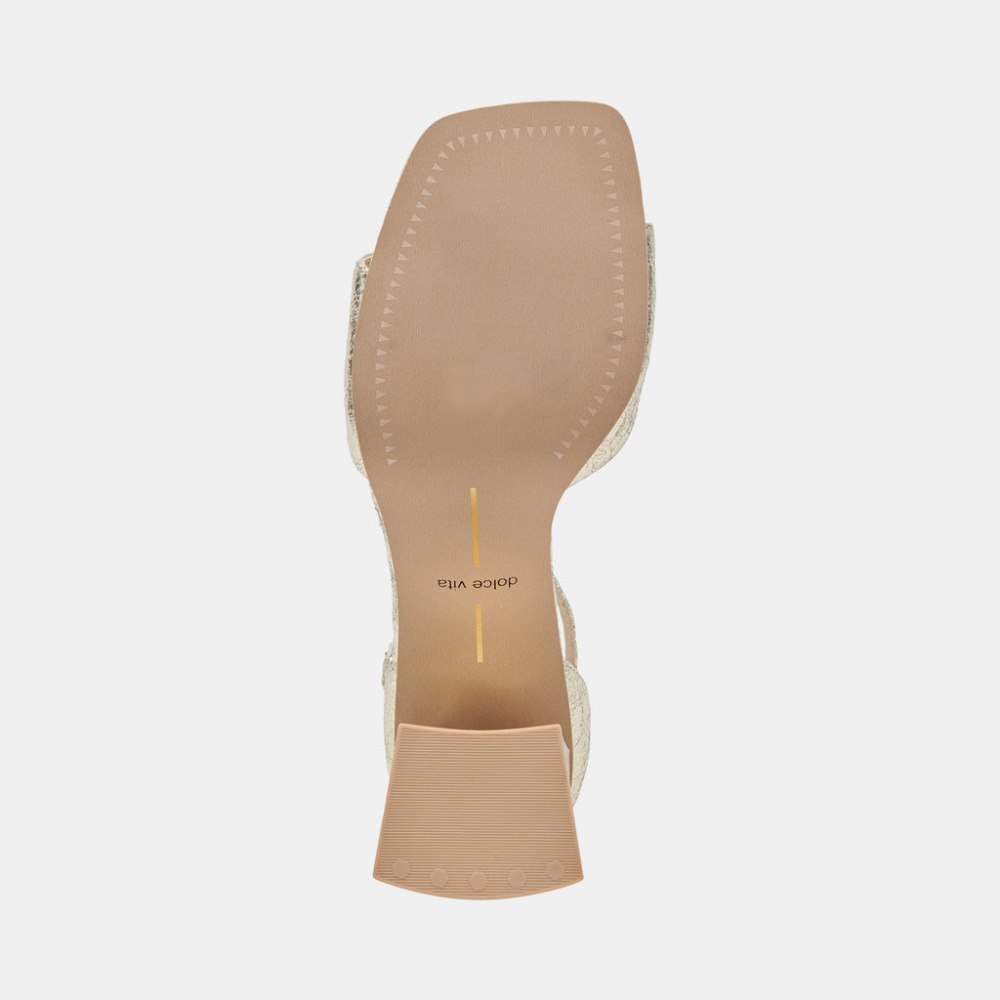 Dolce Vita Janey Heels Platinum Distressed Leather