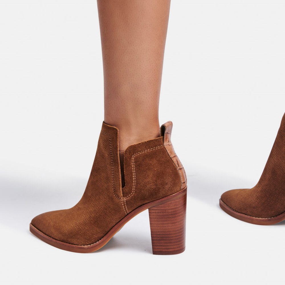 Dolce Vita Sirano Booties Dk Brown Suede