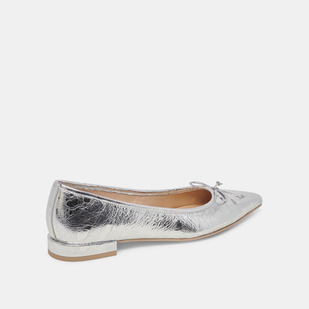 Dolce Vita Palani Ballet Flats Silver Distressed Leather