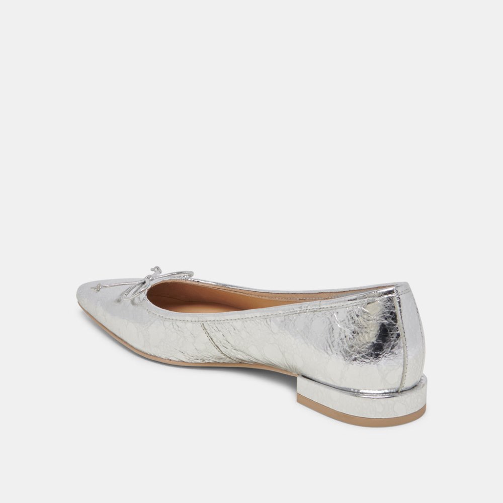 Dolce Vita Palani Ballet Flats Silver Distressed Leather