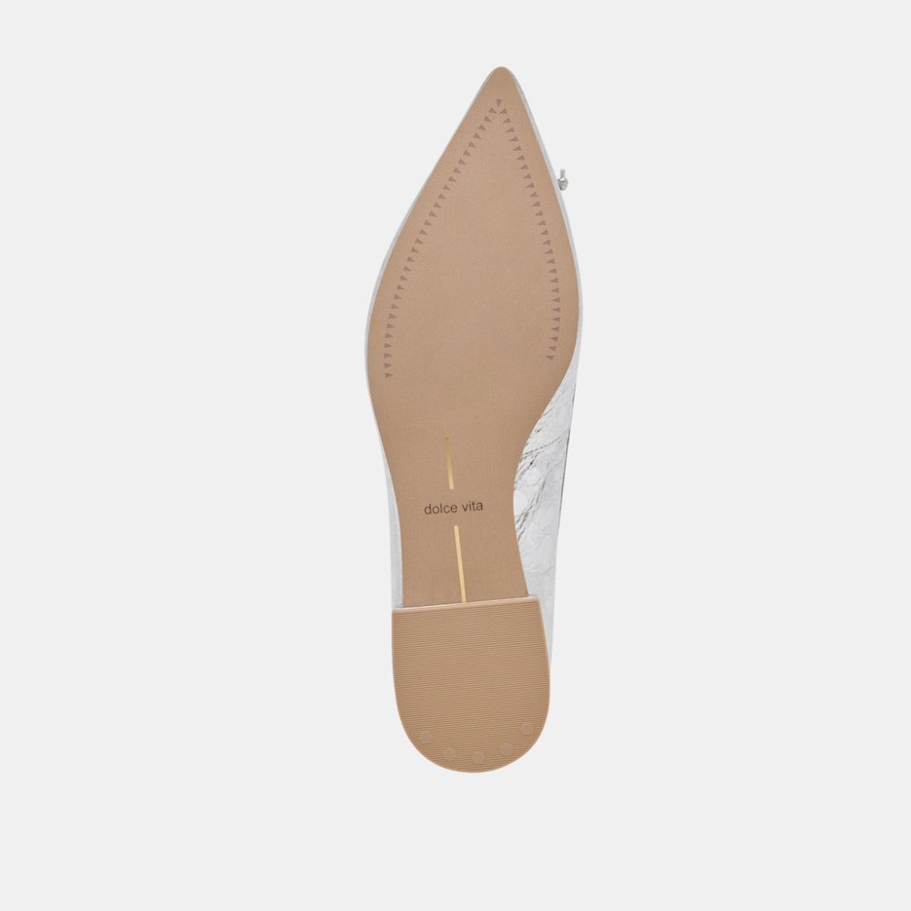 Dolce Vita Palani Ballet Flats Silver Distressed Leather
