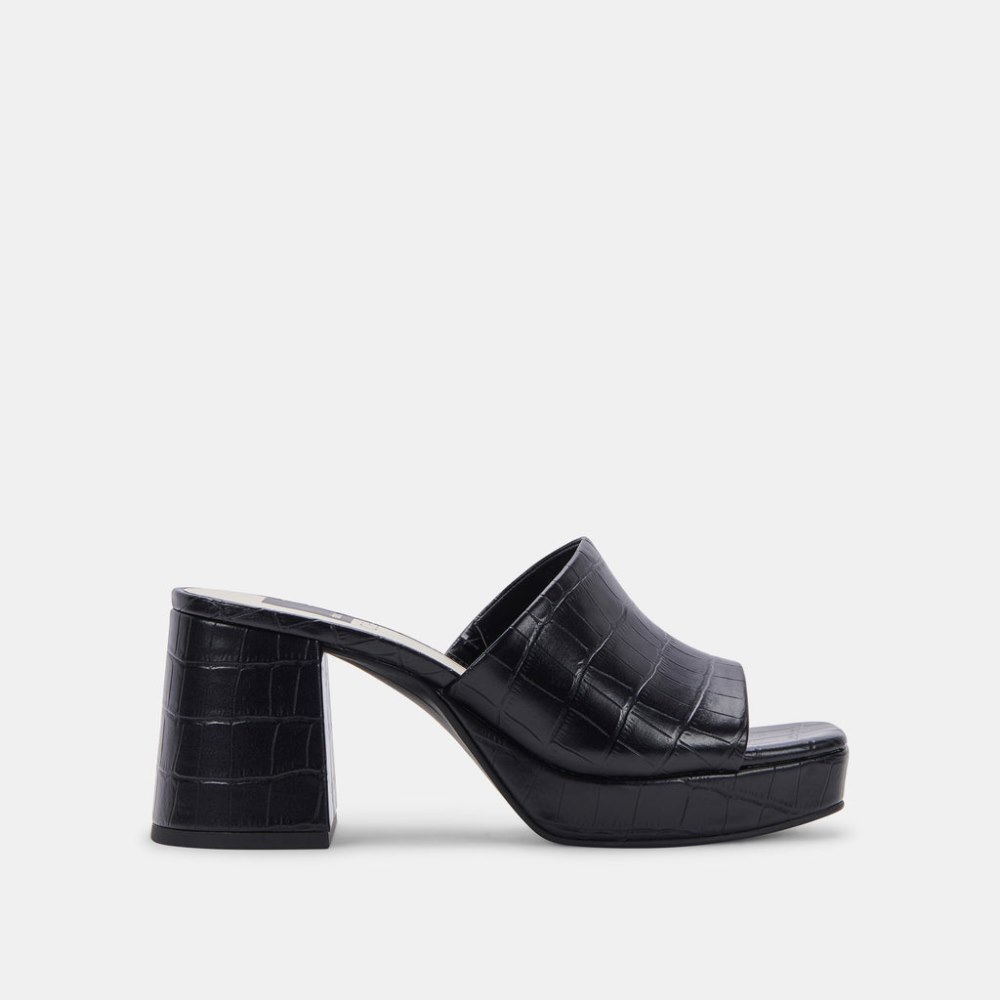 Dolce Vita Marsha Heels Noir Embossed Stella