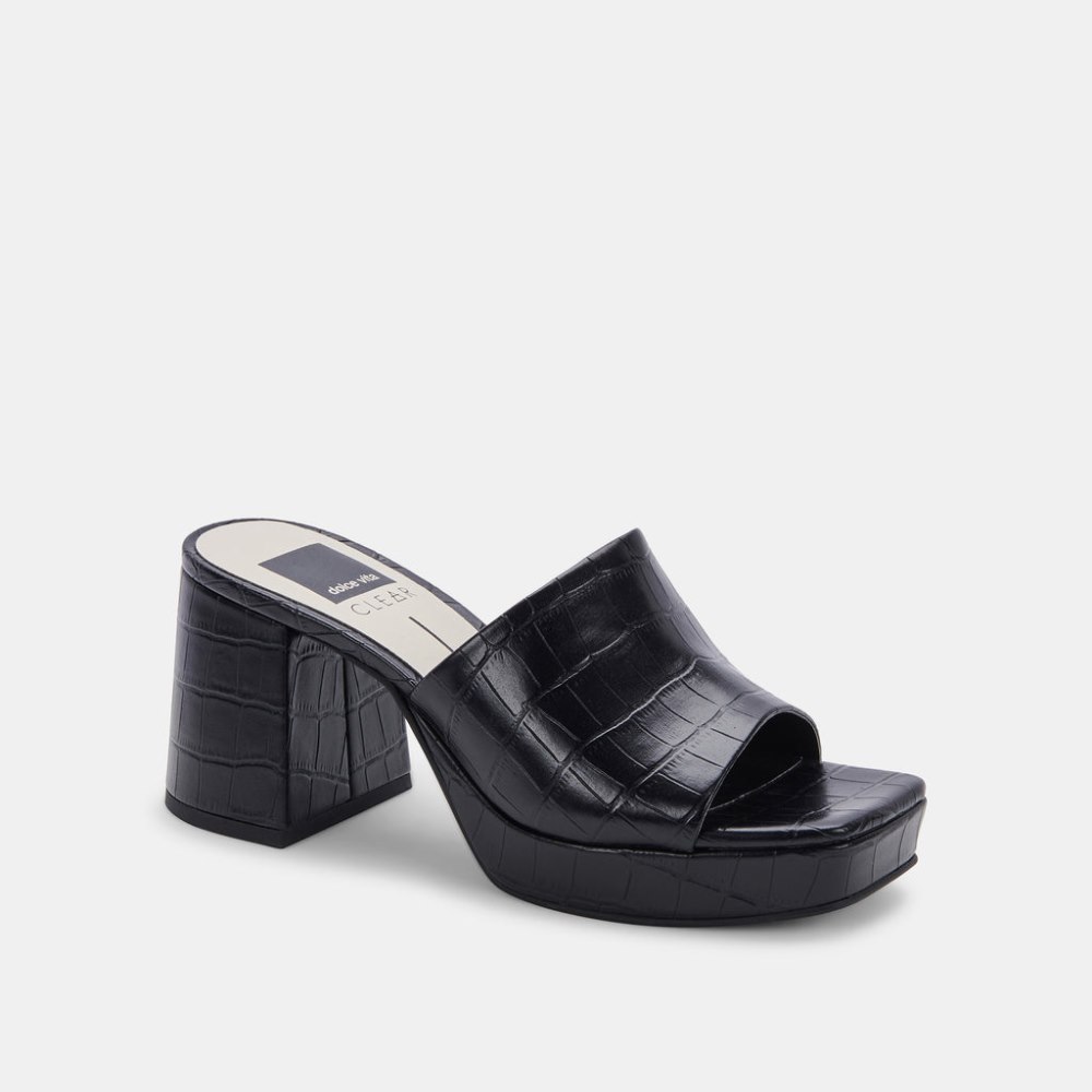 Dolce Vita Marsha Heels Noir Embossed Stella