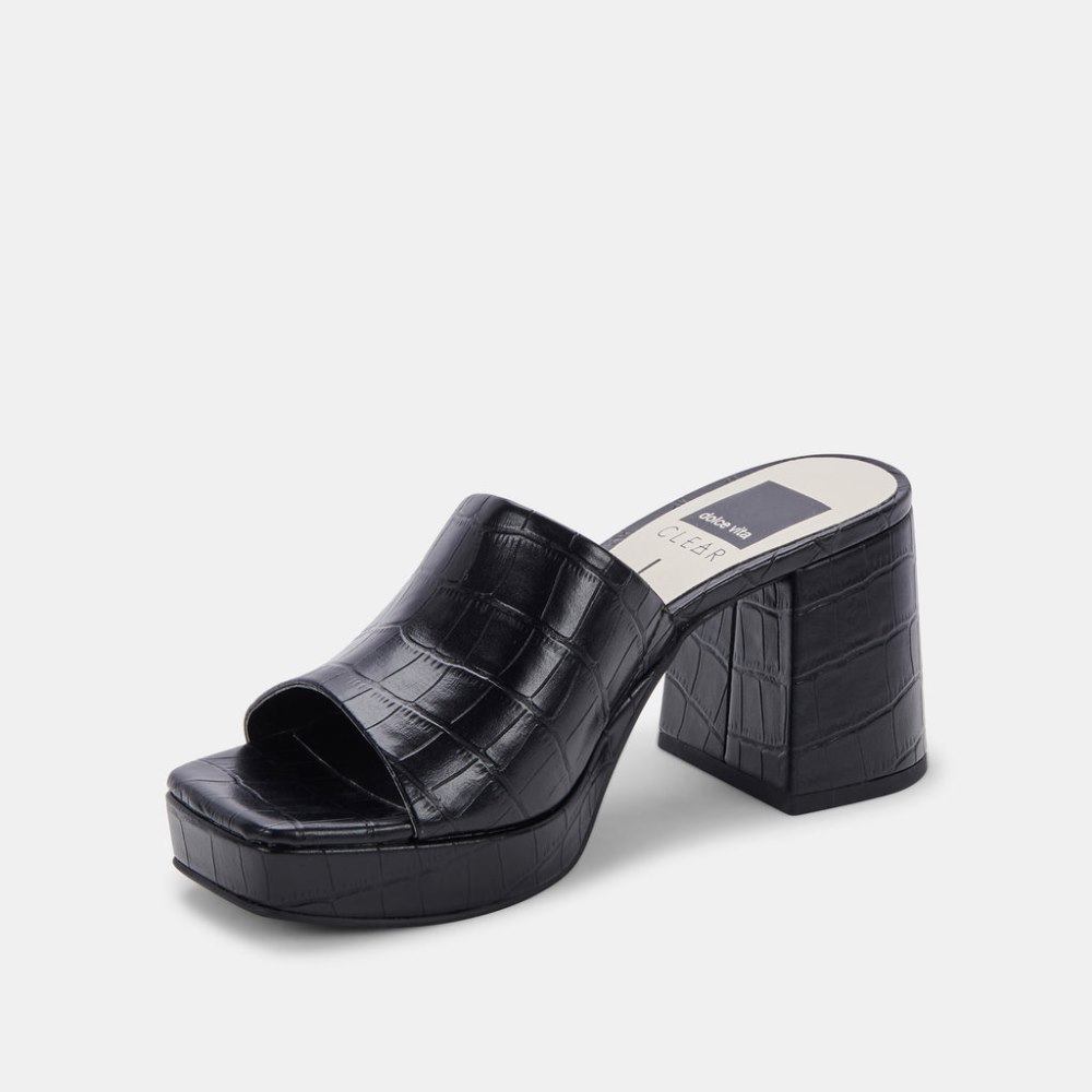Dolce Vita Marsha Heels Noir Embossed Stella