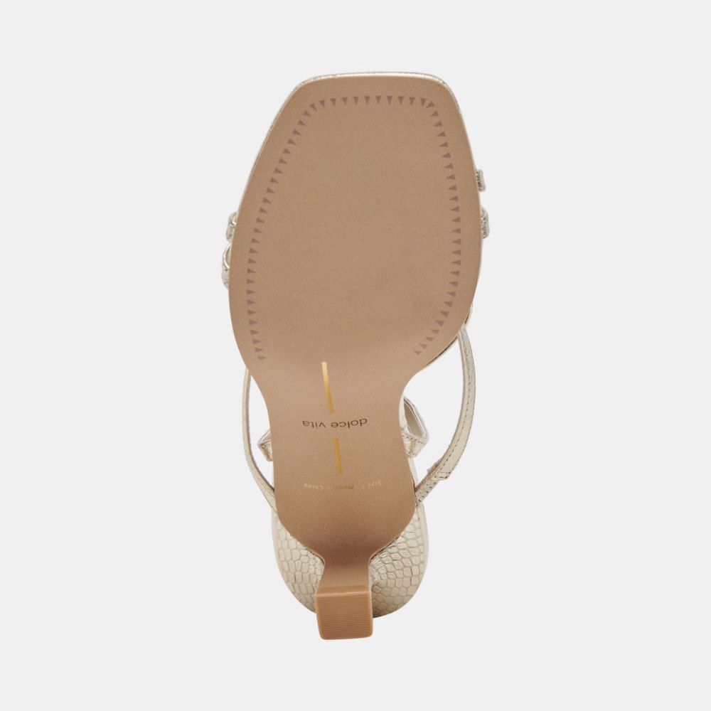 Dolce Vita Zamal Heels Light Gold Crinkle Patent