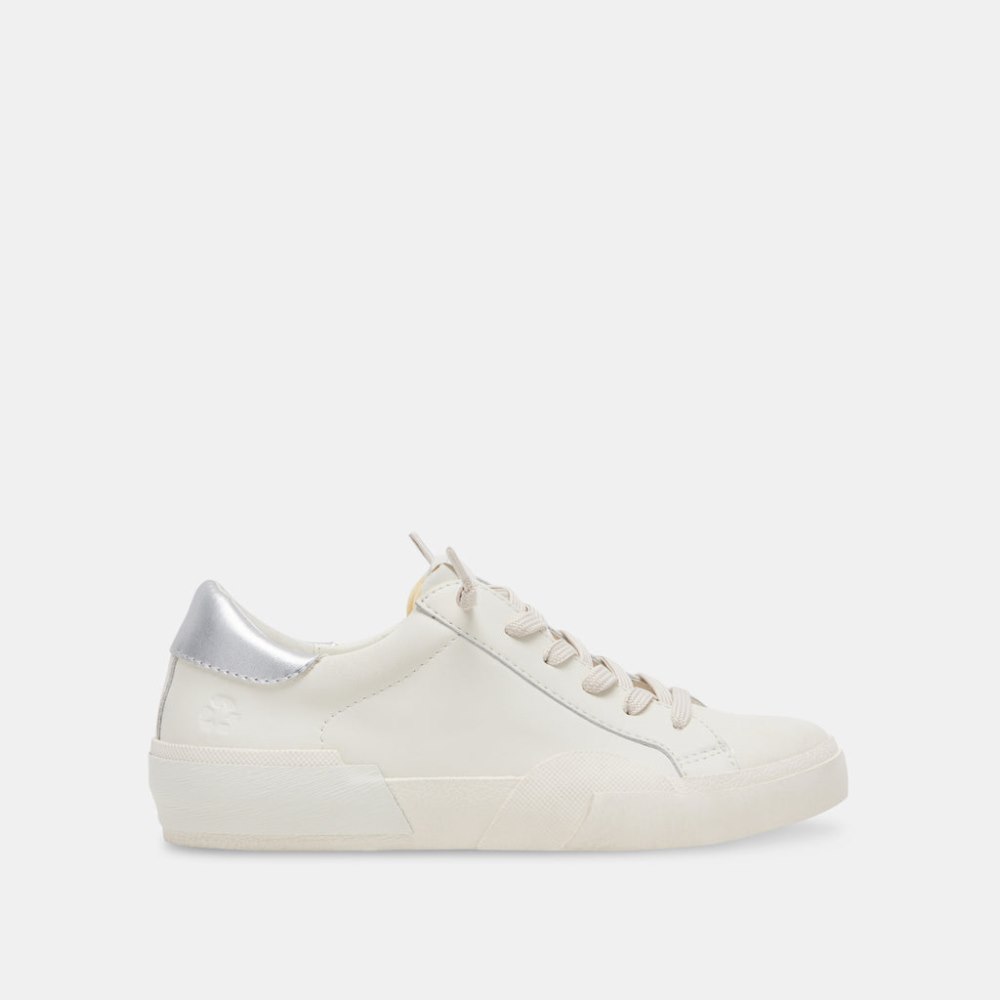 Dolce Vita Zina Foam 360 Sneakers White Silver Recycled Leather