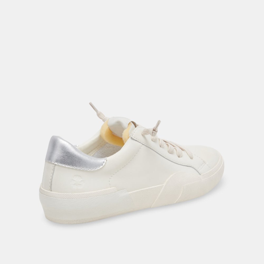 Dolce Vita Zina Foam 360 Sneakers White Silver Recycled Leather