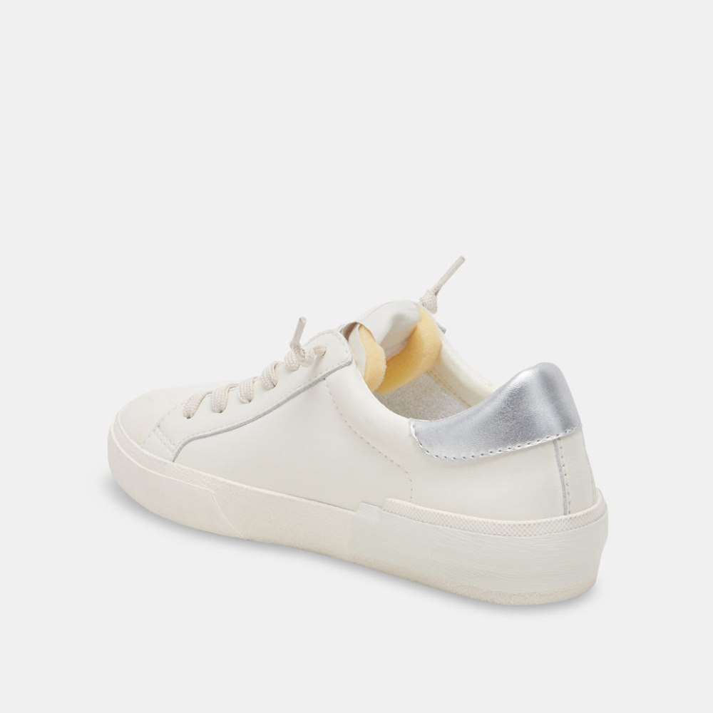 Dolce Vita Zina Foam 360 Sneakers White Silver Recycled Leather