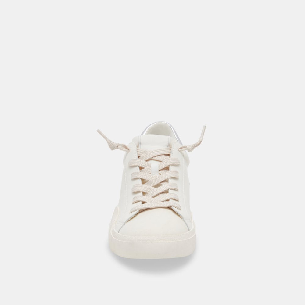 Dolce Vita Zina Foam 360 Sneakers White Silver Recycled Leather