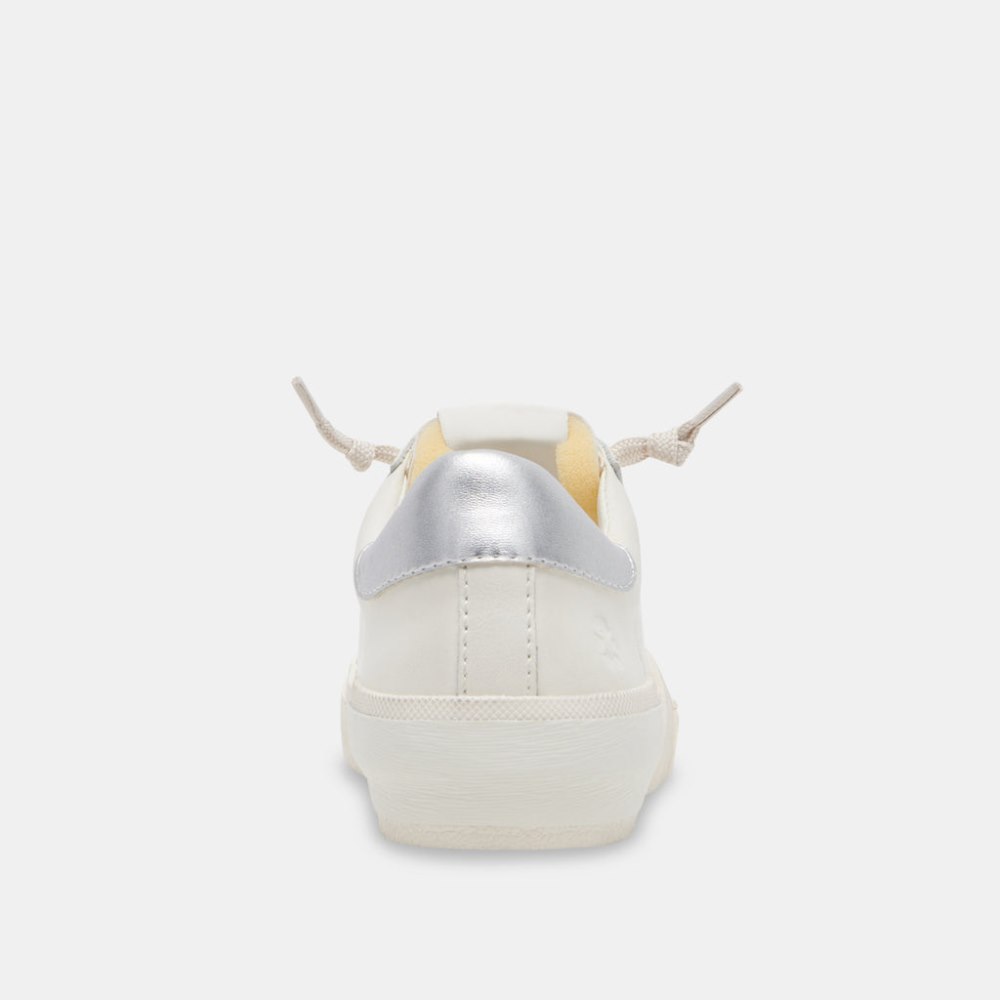 Dolce Vita Zina Foam 360 Sneakers White Silver Recycled Leather