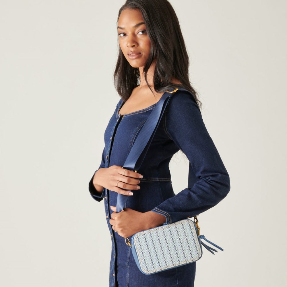Dolce Vita Gladys Crossbody Blue Woven