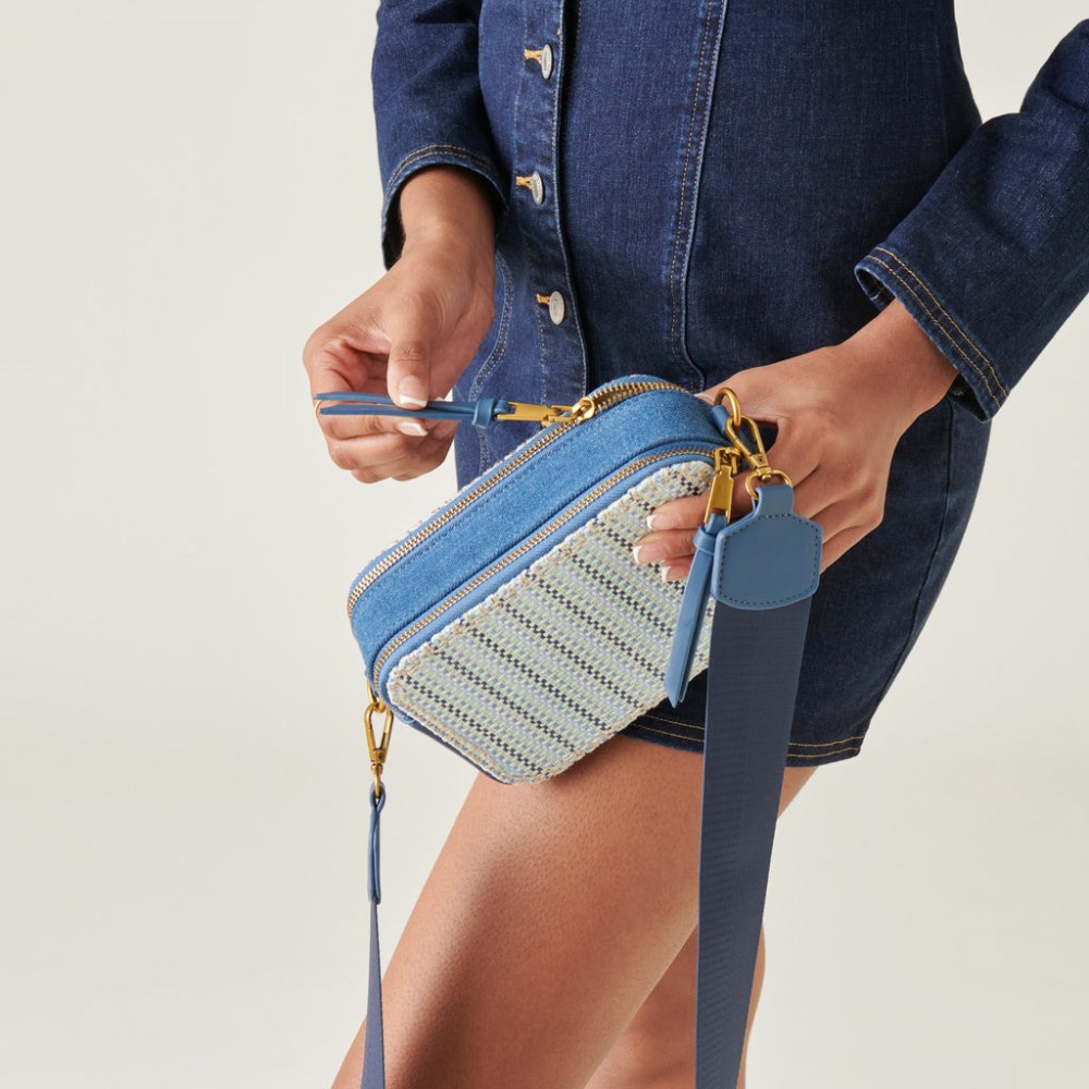 Dolce Vita Gladys Crossbody Blue Woven