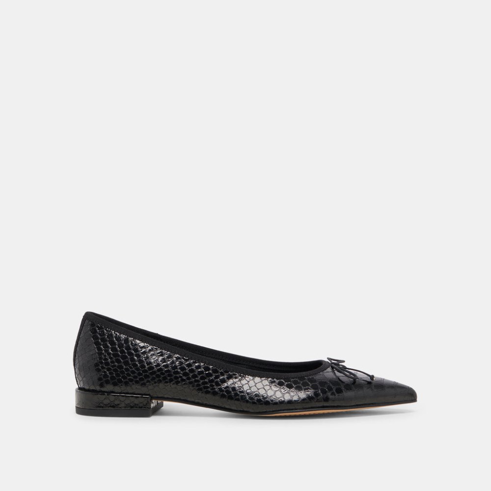 Dolce Vita Palani Ballet Flats Midnight Snake Embossed