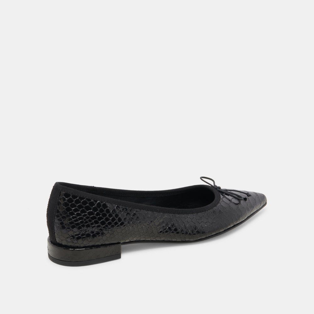 Dolce Vita Palani Ballet Flats Midnight Snake Embossed