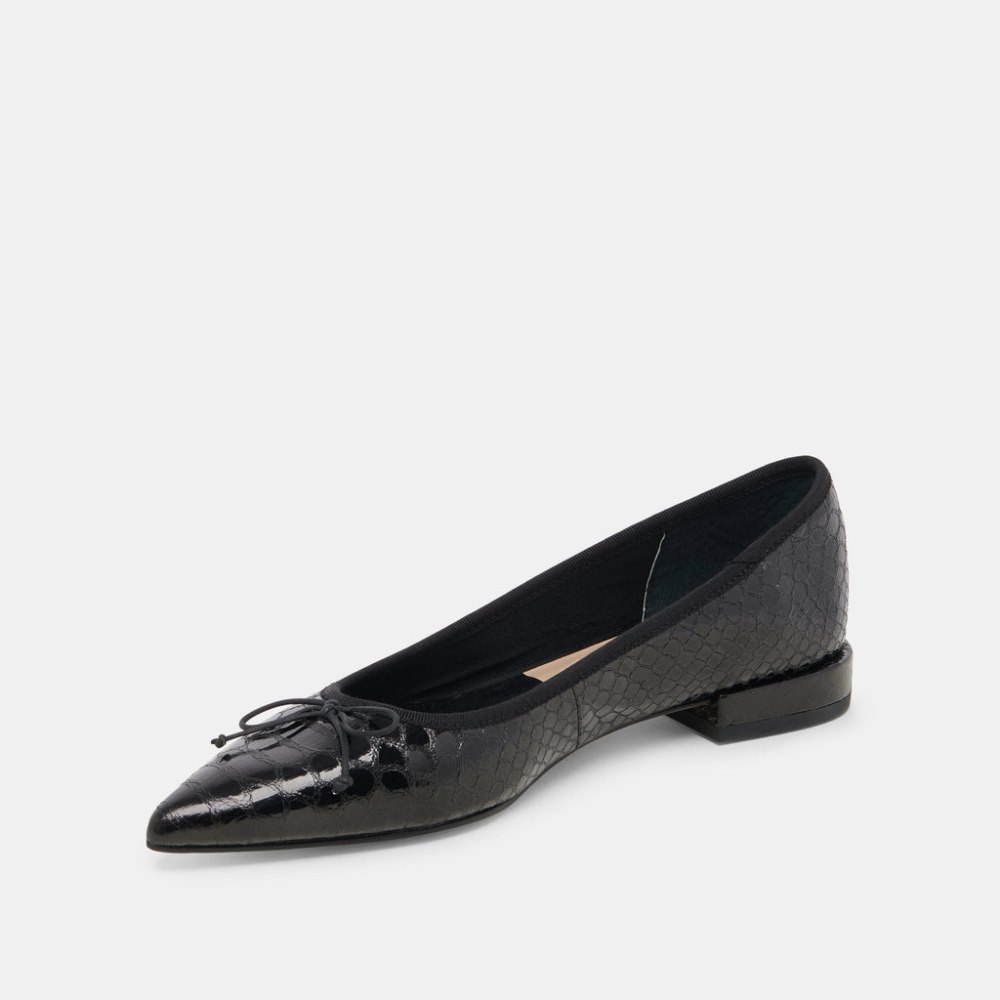Dolce Vita Palani Ballet Flats Midnight Snake Embossed