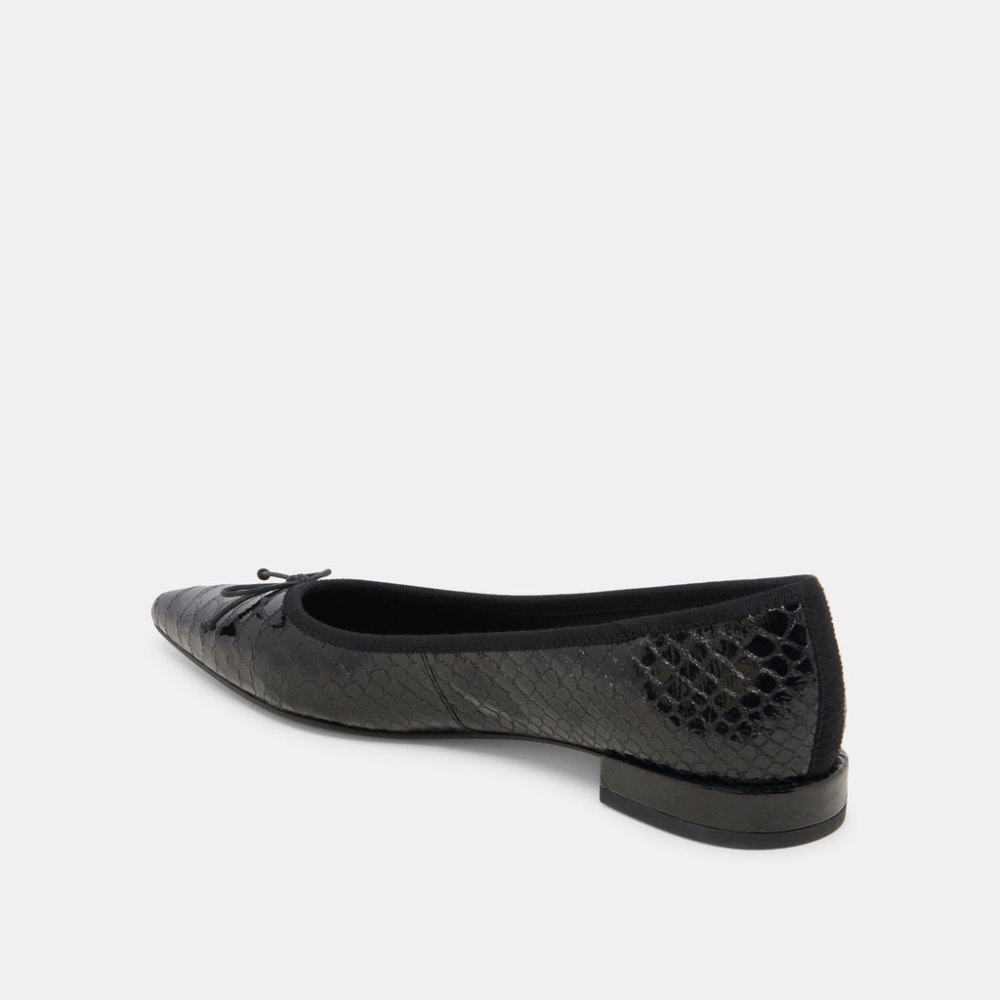 Dolce Vita Palani Ballet Flats Midnight Snake Embossed