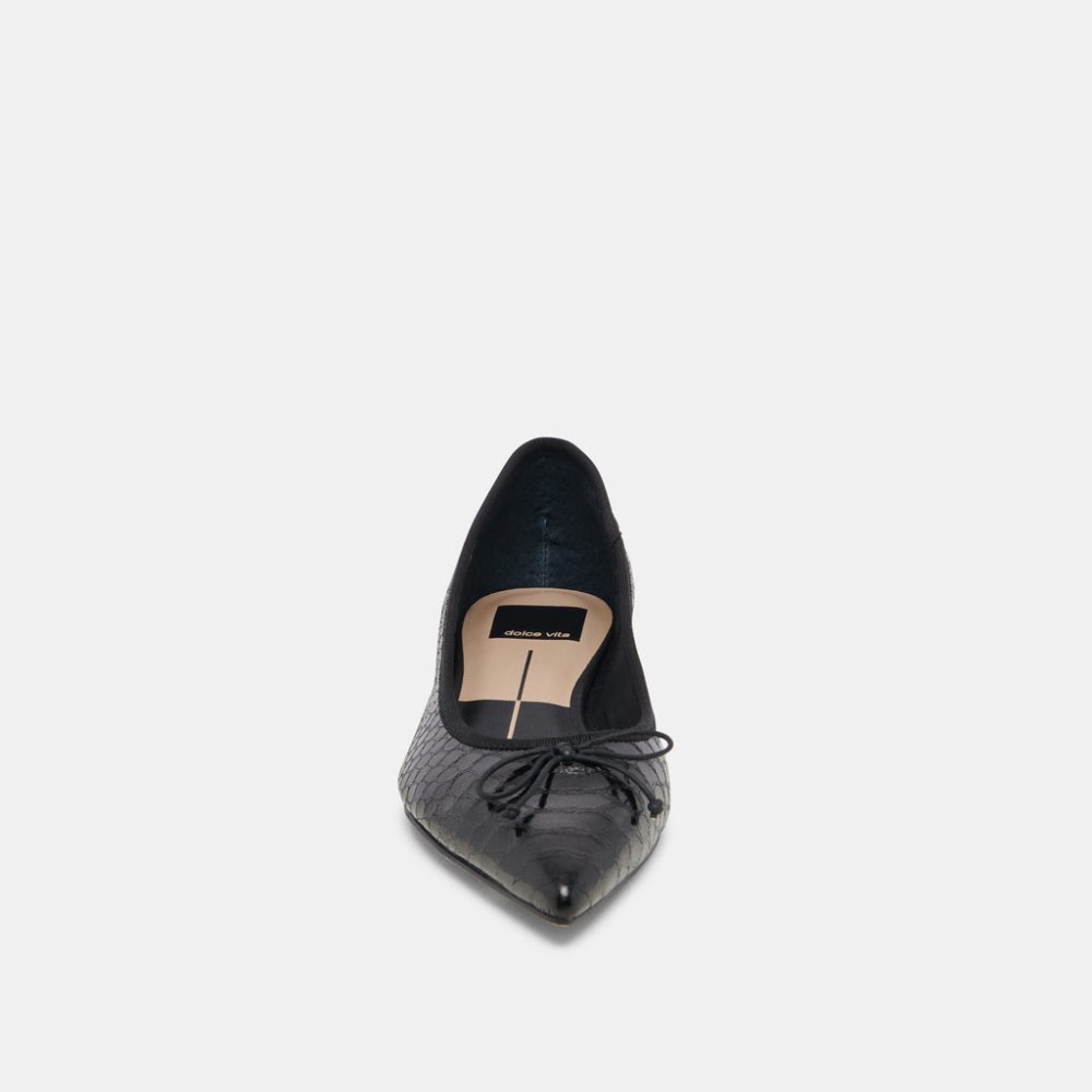 Dolce Vita Palani Ballet Flats Midnight Snake Embossed