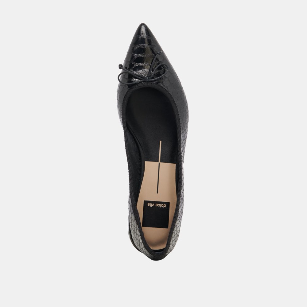 Dolce Vita Palani Ballet Flats Midnight Snake Embossed