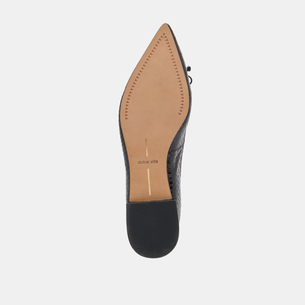 Dolce Vita Palani Ballet Flats Midnight Snake Embossed
