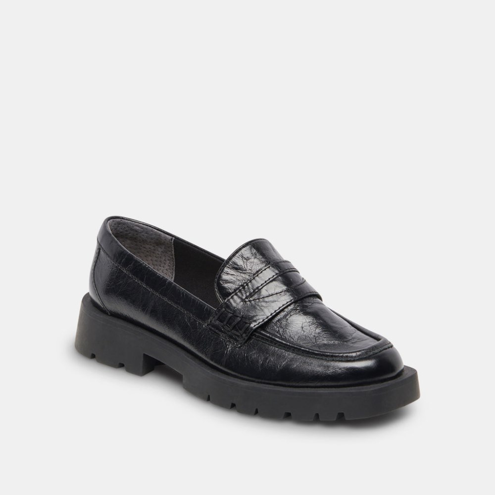 Dolce Vita Elias Flats Onyx Crinkle Patent