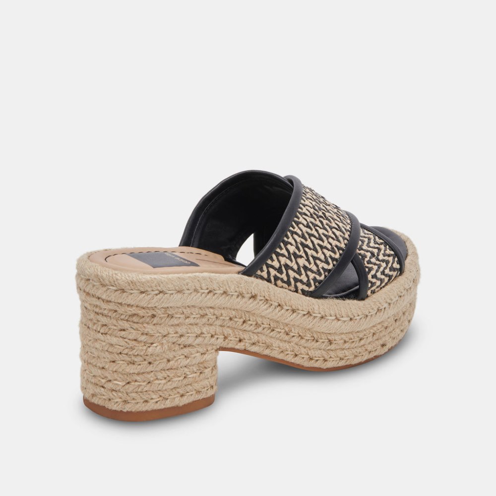 Dolce Vita Eldora Heels White Black Raffia