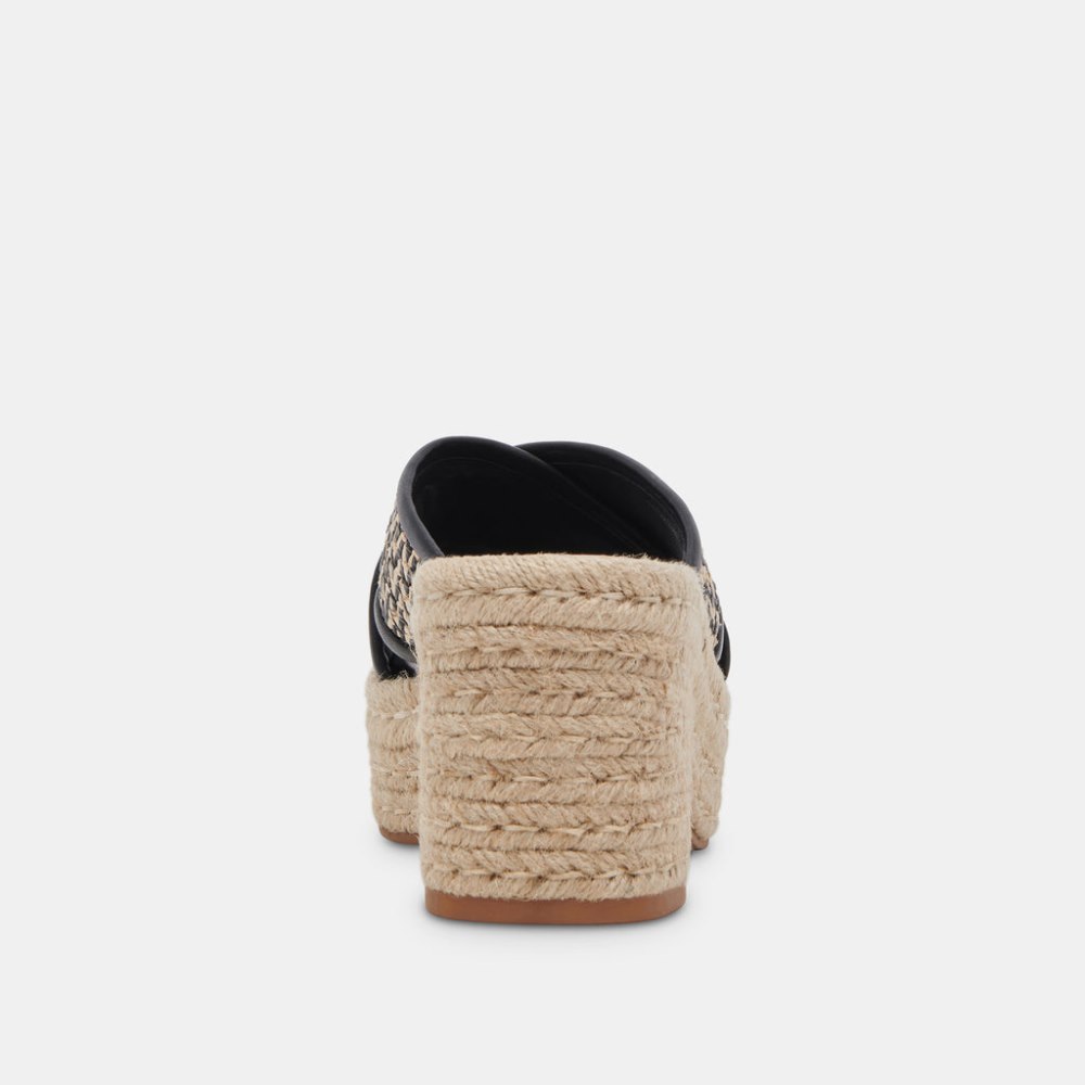 Dolce Vita Eldora Heels White Black Raffia