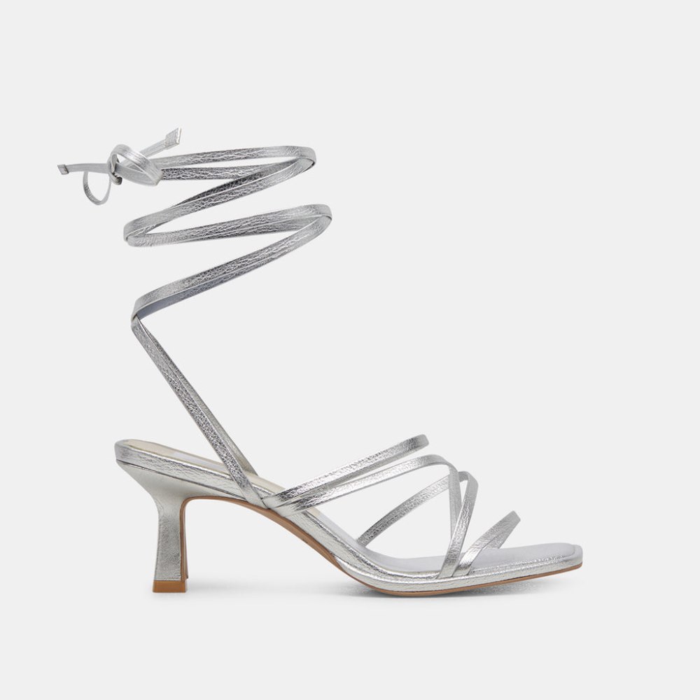 Dolce Vita Malabo Heels Silver Metallic Leather