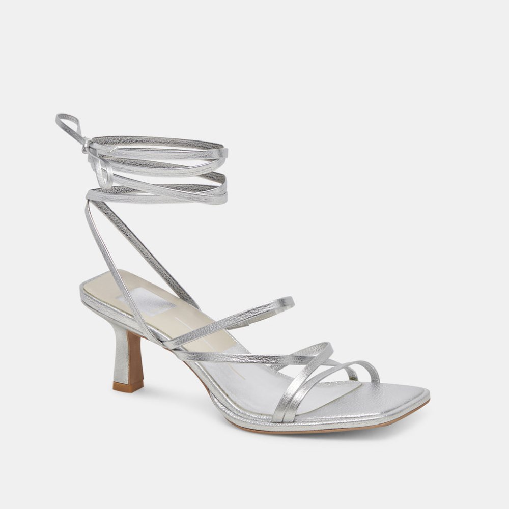 Dolce Vita Malabo Heels Silver Metallic Leather