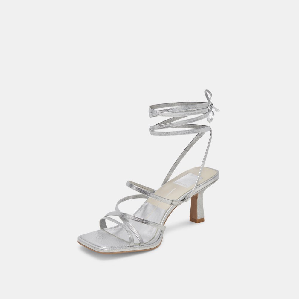 Dolce Vita Malabo Heels Silver Metallic Leather