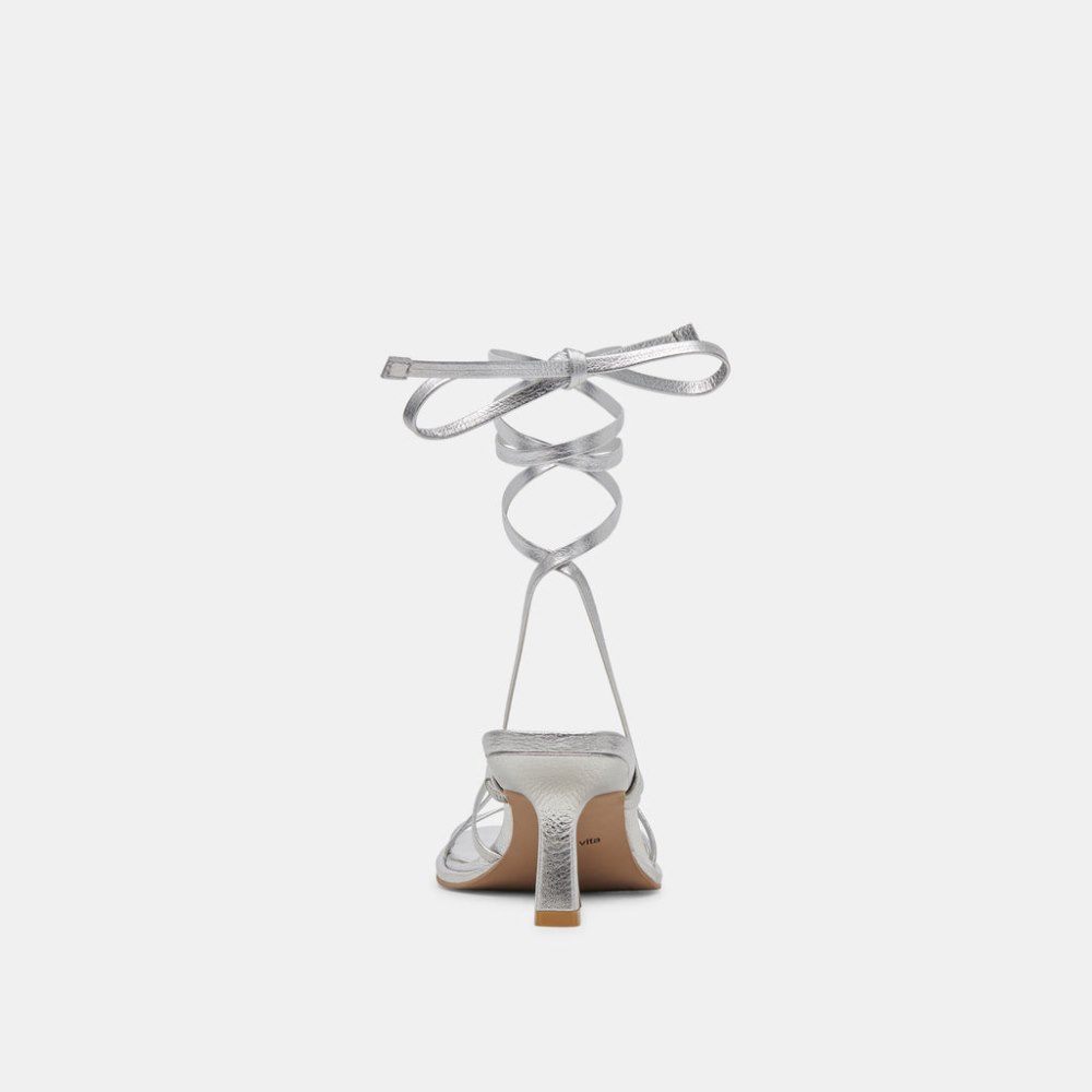 Dolce Vita Malabo Heels Silver Metallic Leather