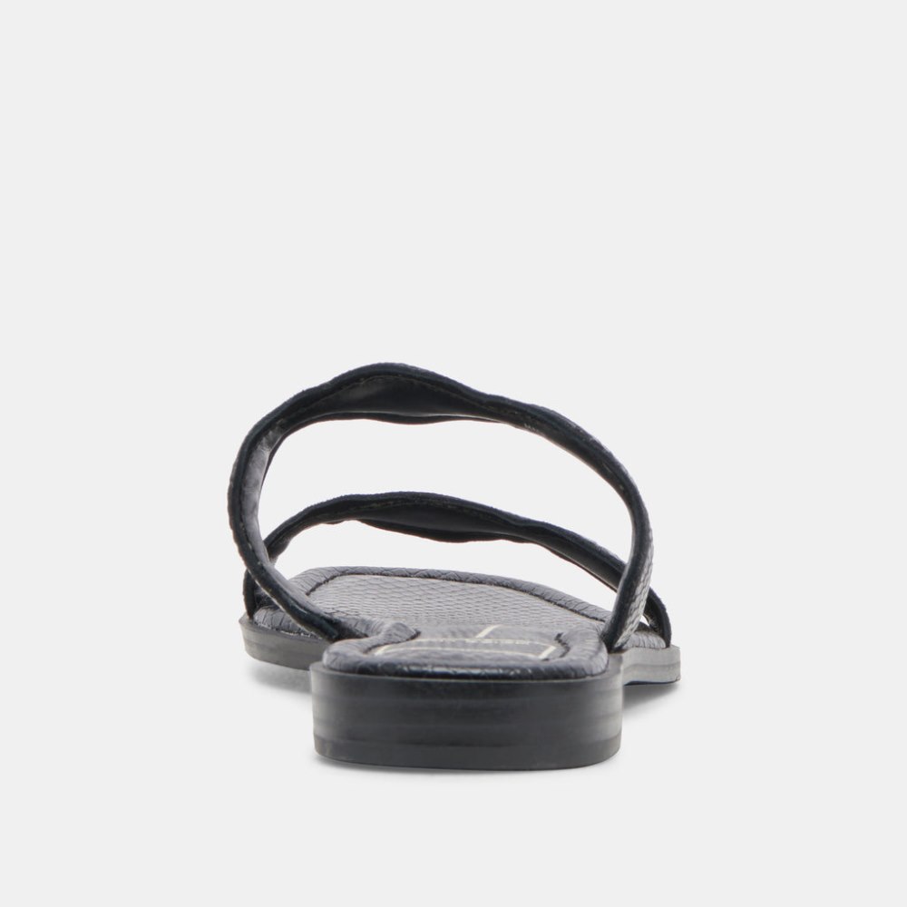 Dolce Vita Ilva Sandals Onyx Embossed Leather