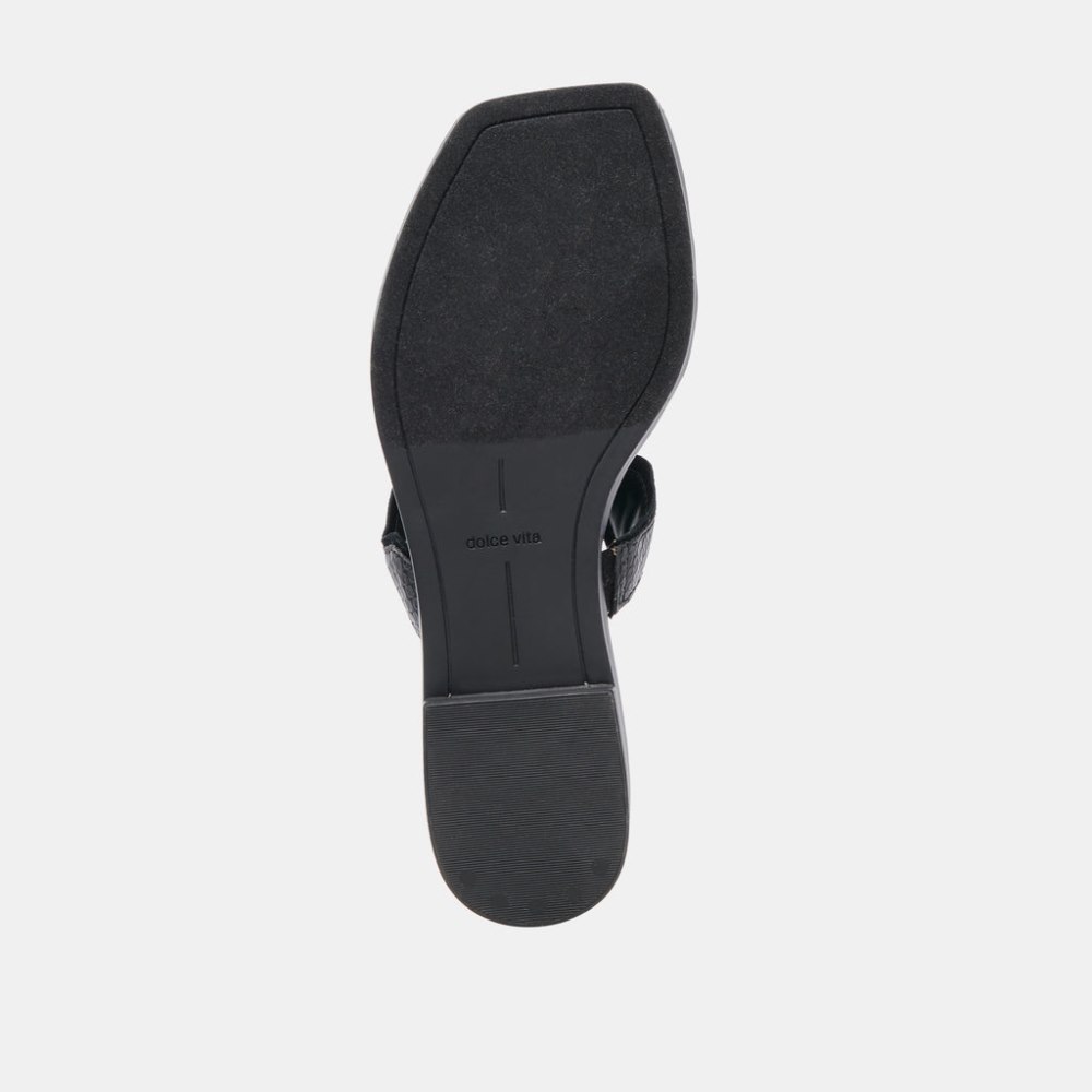Dolce Vita Ilva Sandals Onyx Embossed Leather