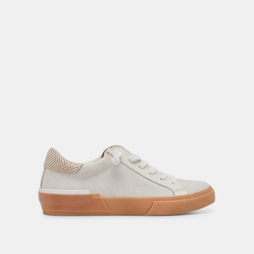 Dolce Vita Zina Sneakers Ivory Multi Crackled Leather