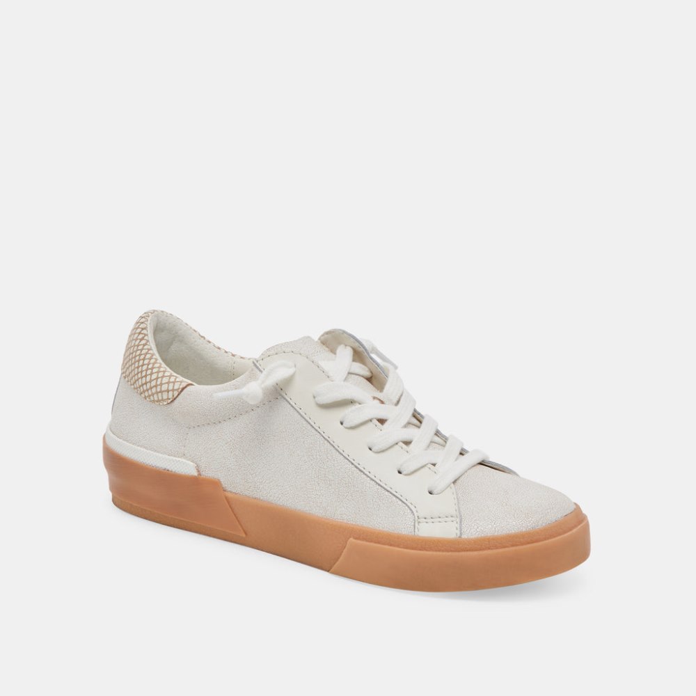 Dolce Vita Zina Sneakers Ivory Multi Crackled Leather