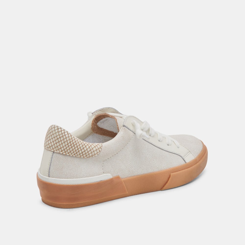 Dolce Vita Zina Sneakers Ivory Multi Crackled Leather