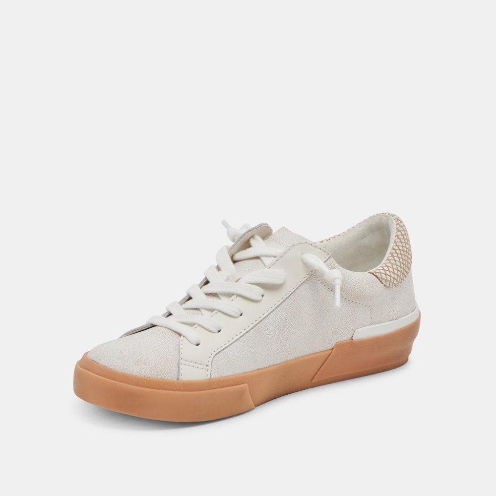 Dolce Vita Zina Sneakers Ivory Multi Crackled Leather