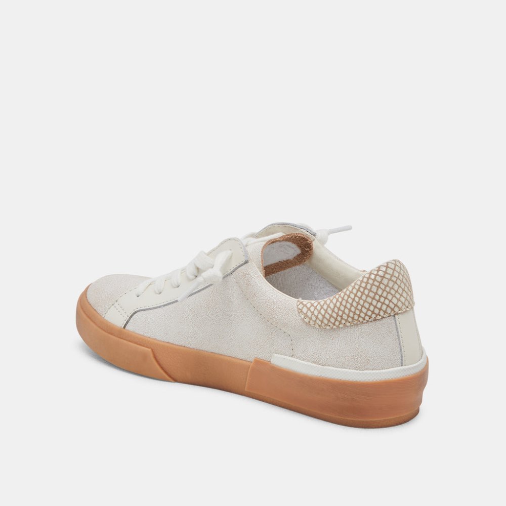 Dolce Vita Zina Sneakers Ivory Multi Crackled Leather