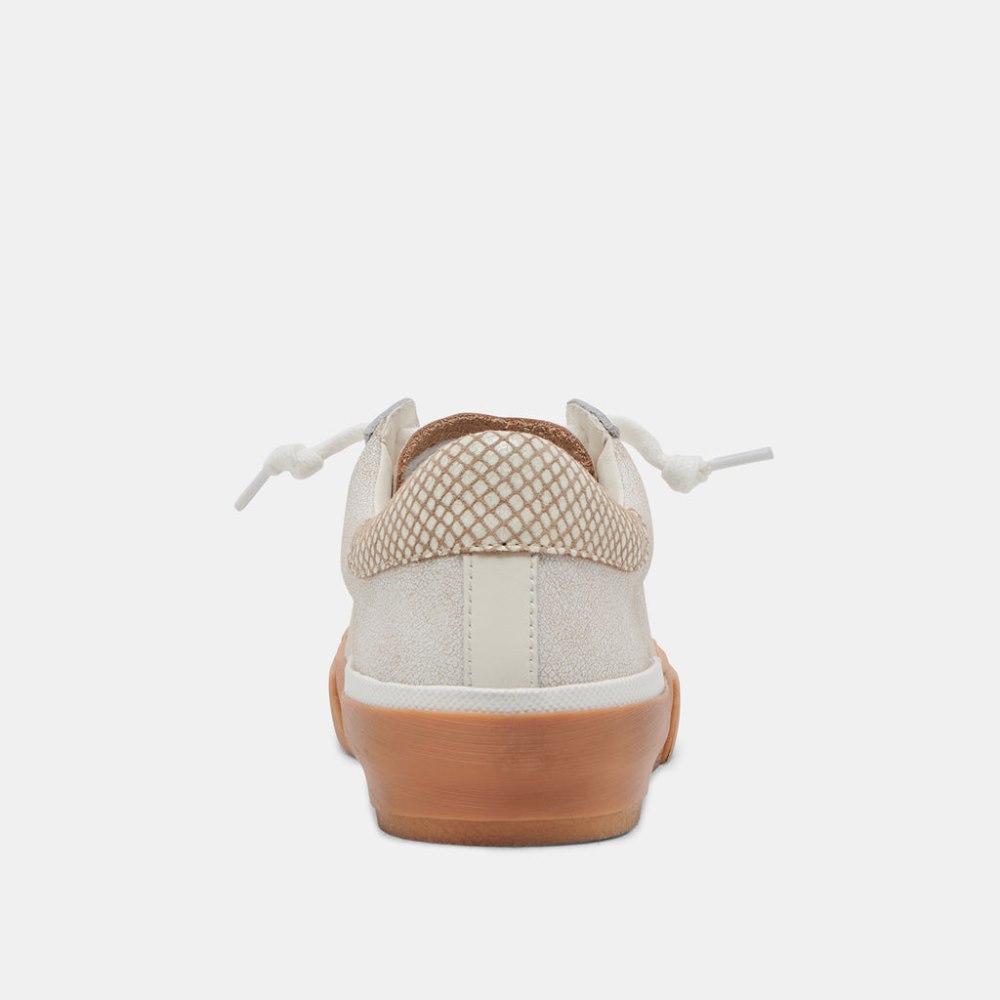 Dolce Vita Zina Sneakers Ivory Multi Crackled Leather