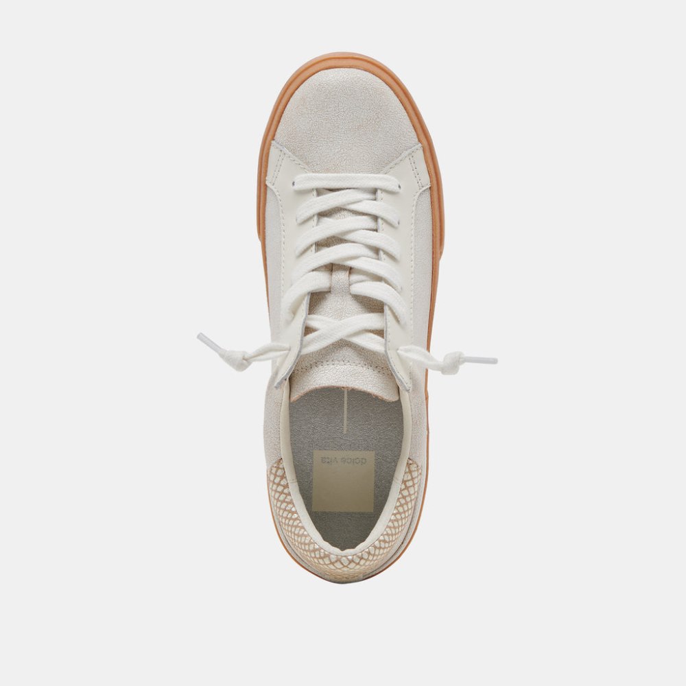 Dolce Vita Zina Sneakers Ivory Multi Crackled Leather