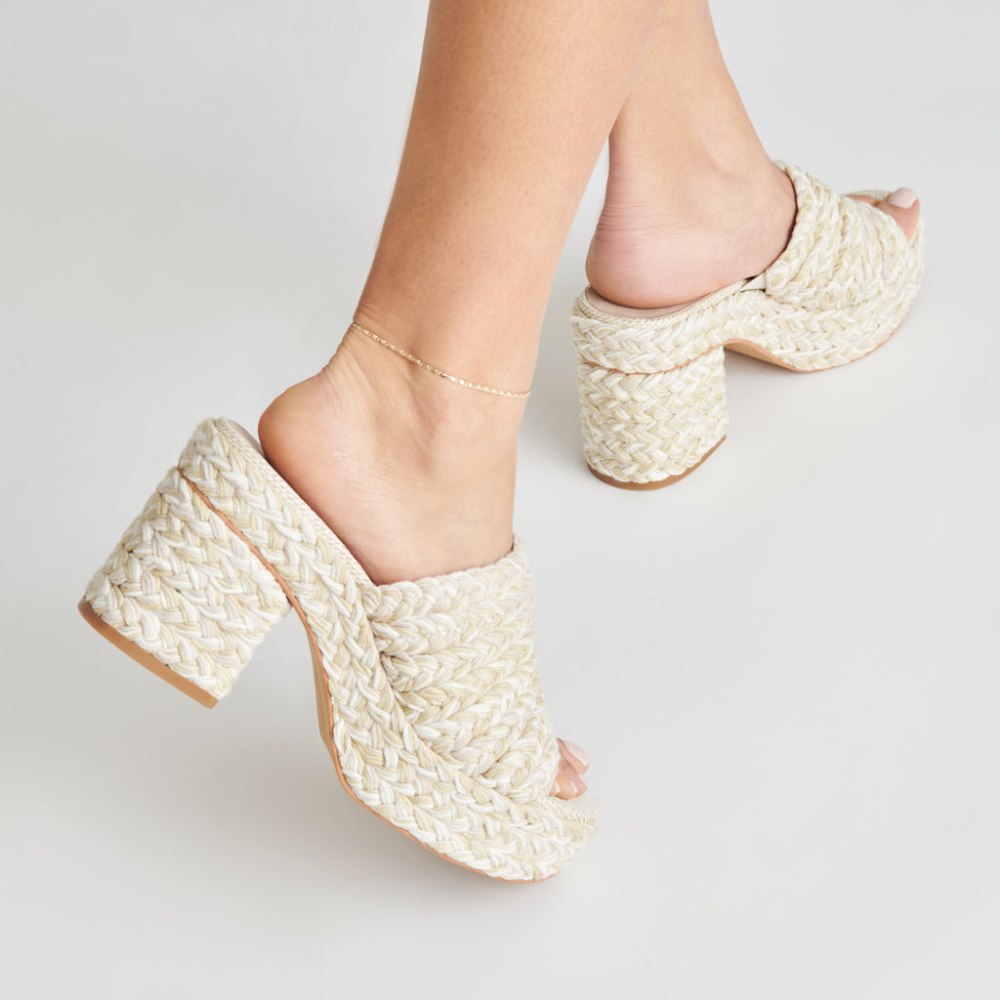 Dolce Vita Lady Heels Ivory Multi Woven
