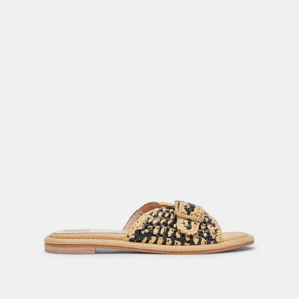 Dolce Vita Alonzo Sandals Black Natural Raffia