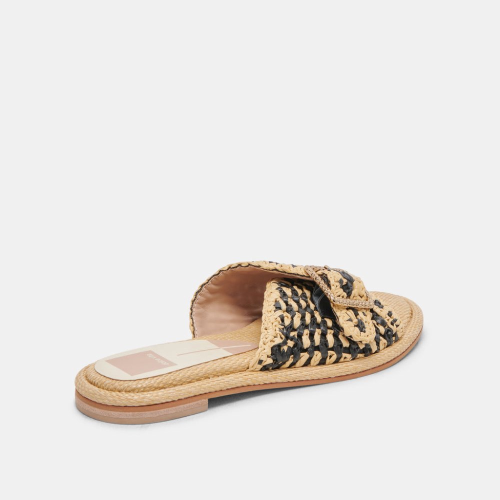 Dolce Vita Alonzo Sandals Black Natural Raffia