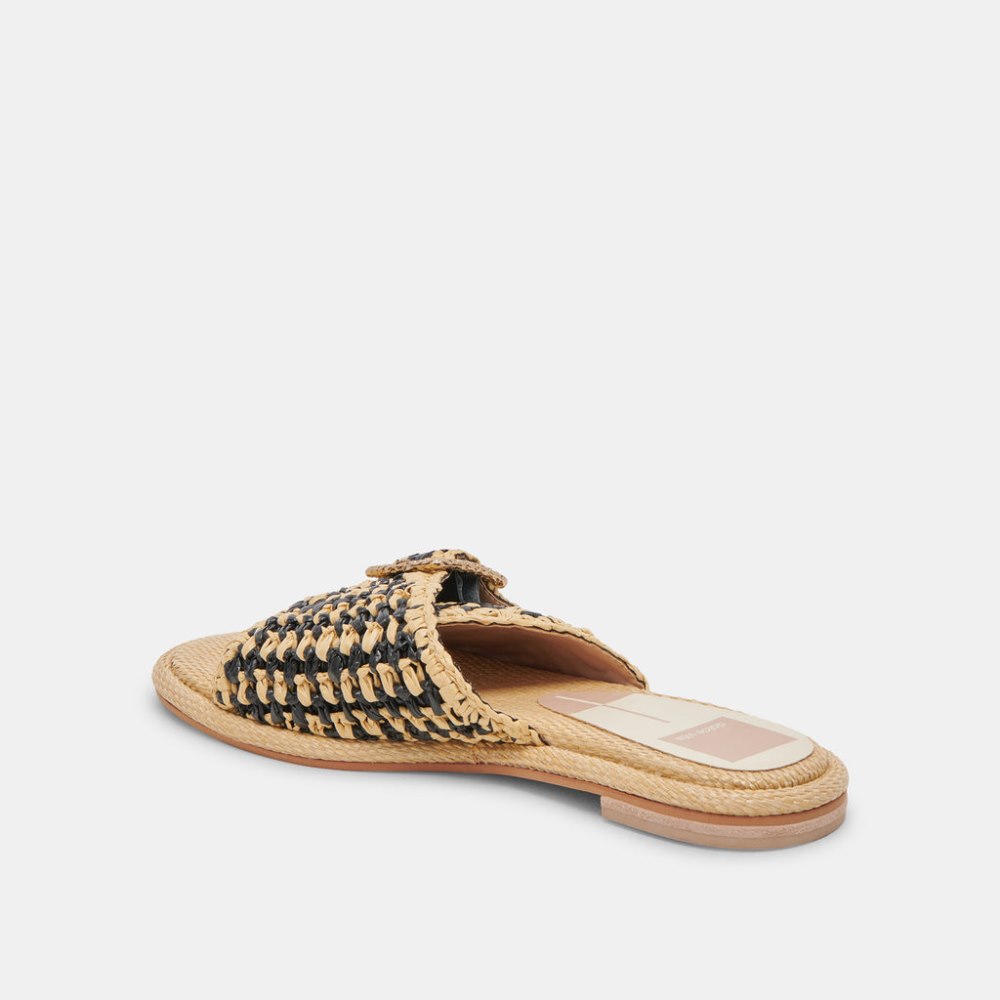 Dolce Vita Alonzo Sandals Black Natural Raffia