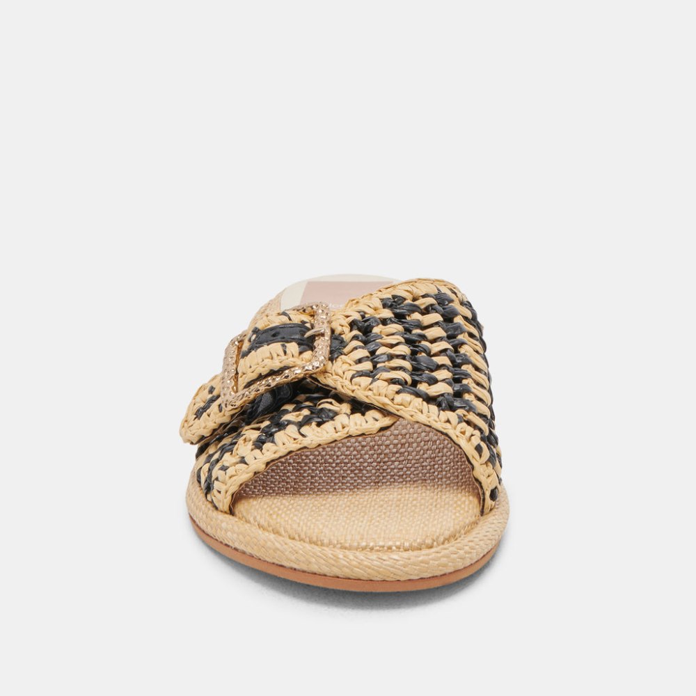 Dolce Vita Alonzo Sandals Black Natural Raffia