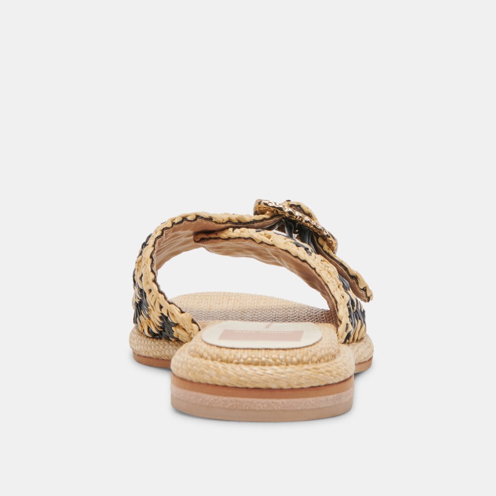 Dolce Vita Alonzo Sandals Black Natural Raffia