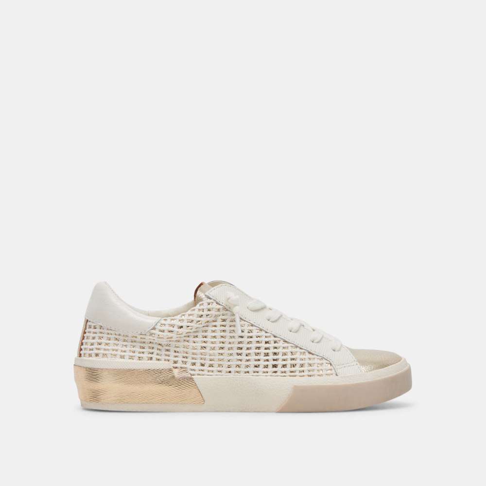 Dolce Vita Zina Sneakers Bone Gold Woven