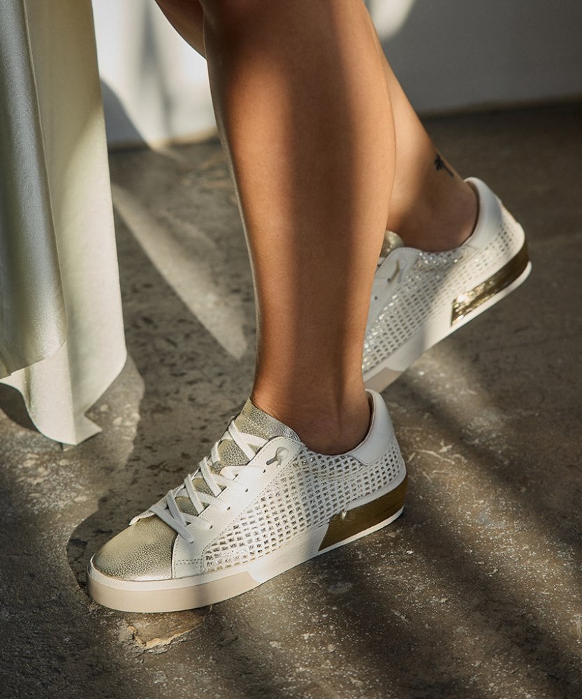 Dolce Vita Zina Sneakers Bone Gold Woven